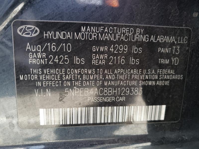 Photo 9 VIN: 5NPEB4AC8BH129383 - HYUNDAI SONATA GLS 