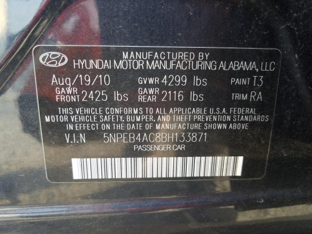 Photo 9 VIN: 5NPEB4AC8BH133871 - HYUNDAI SONATA GLS 