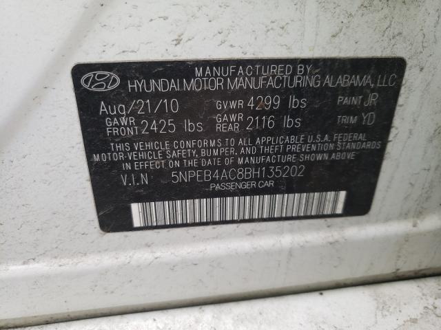 Photo 9 VIN: 5NPEB4AC8BH135202 - HYUNDAI SONATA GLS 