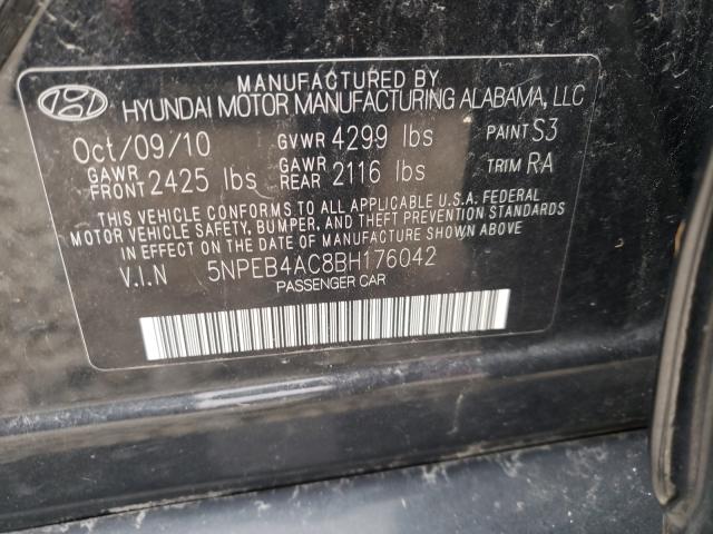 Photo 9 VIN: 5NPEB4AC8BH176042 - HYUNDAI SONATA GLS 