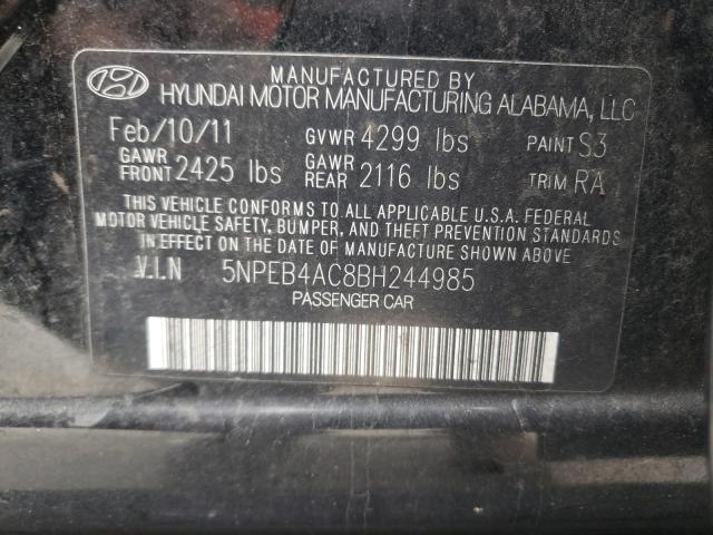 Photo 9 VIN: 5NPEB4AC8BH244985 - HYUNDAI SONATA GLS 