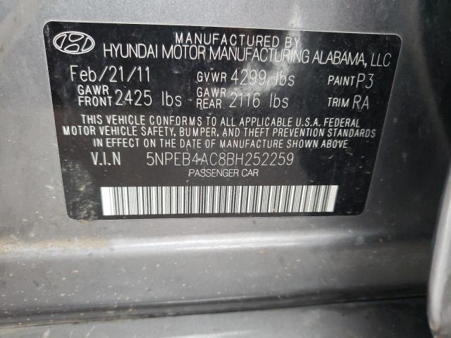 Photo 9 VIN: 5NPEB4AC8BH252259 - HYUNDAI SONATA GLS 