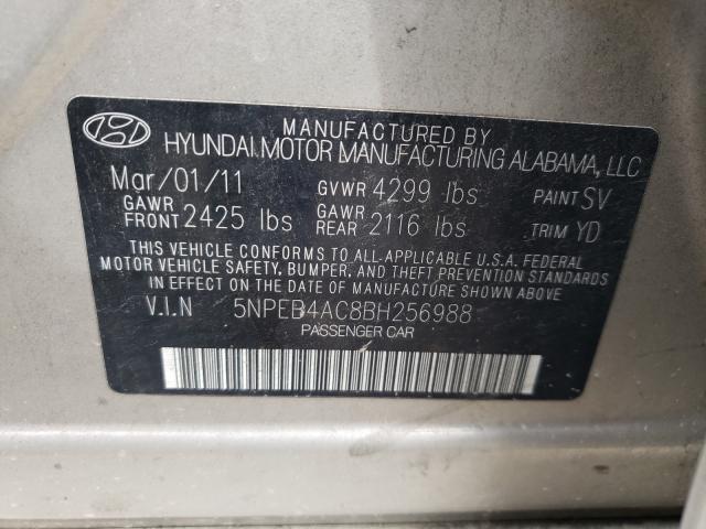 Photo 9 VIN: 5NPEB4AC8BH256988 - HYUNDAI SONATA GLS 