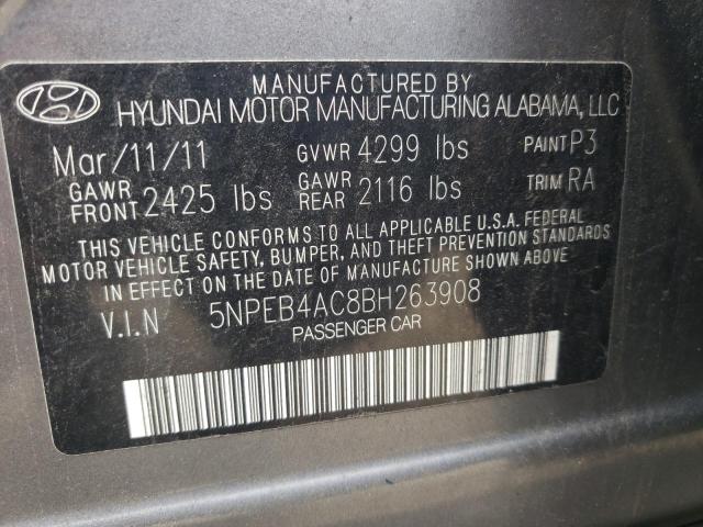 Photo 9 VIN: 5NPEB4AC8BH263908 - HYUNDAI SONATA GLS 