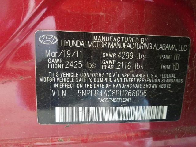 Photo 9 VIN: 5NPEB4AC8BH268056 - HYUNDAI SONATA GLS 