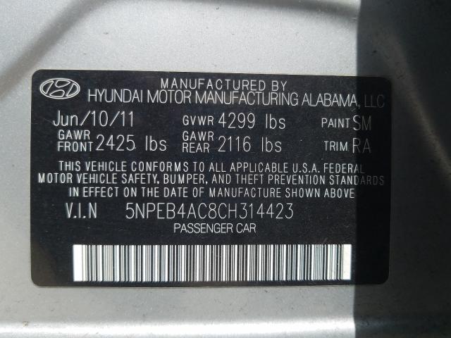 Photo 9 VIN: 5NPEB4AC8CH314423 - HYUNDAI SONATA GLS 