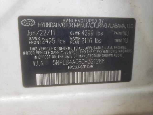 Photo 11 VIN: 5NPEB4AC8CH321288 - HYUNDAI SONATA 