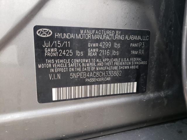 Photo 9 VIN: 5NPEB4AC8CH333862 - HYUNDAI SONATA GLS 