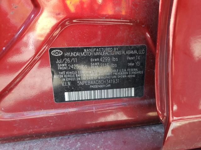 Photo 11 VIN: 5NPEB4AC8CH341931 - HYUNDAI SONATA GLS 