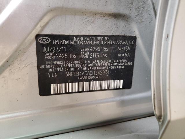 Photo 11 VIN: 5NPEB4AC8CH342934 - HYUNDAI SONATA 