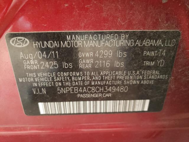 Photo 9 VIN: 5NPEB4AC8CH349480 - HYUNDAI SONATA GLS 