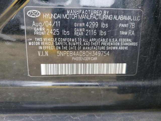 Photo 11 VIN: 5NPEB4AC8CH349754 - HYUNDAI SONATA GLS 