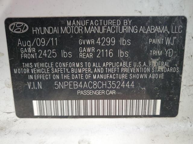 Photo 11 VIN: 5NPEB4AC8CH352444 - HYUNDAI SONATA GLS 