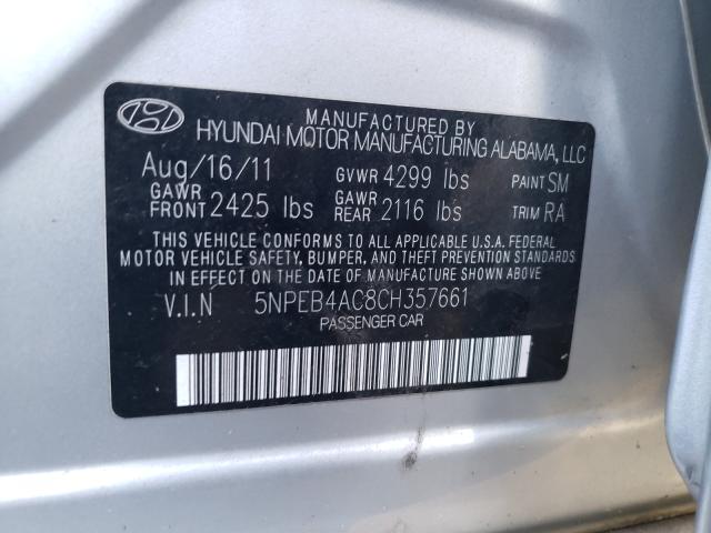 Photo 9 VIN: 5NPEB4AC8CH357661 - HYUNDAI SONATA GLS 