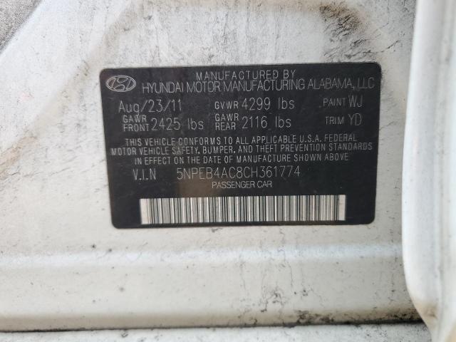 Photo 11 VIN: 5NPEB4AC8CH361774 - HYUNDAI SONATA GLS 