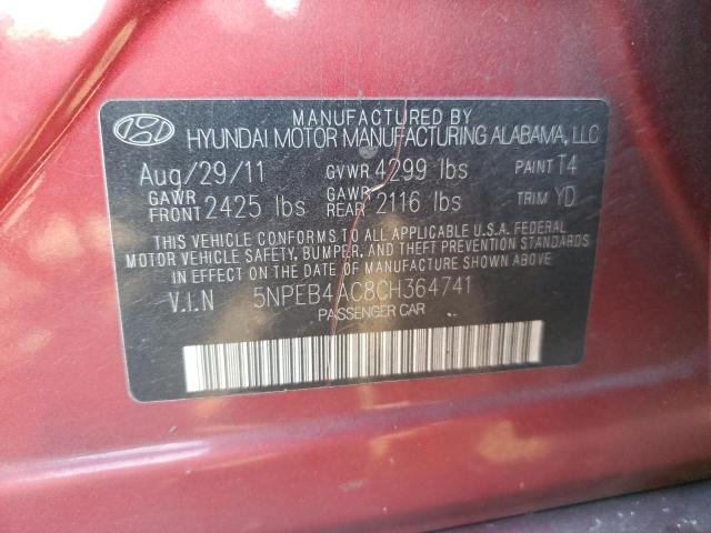 Photo 11 VIN: 5NPEB4AC8CH364741 - HYUNDAI SONATA 