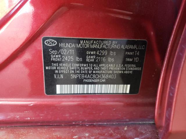 Photo 11 VIN: 5NPEB4AC8CH368403 - HYUNDAI SONATA 