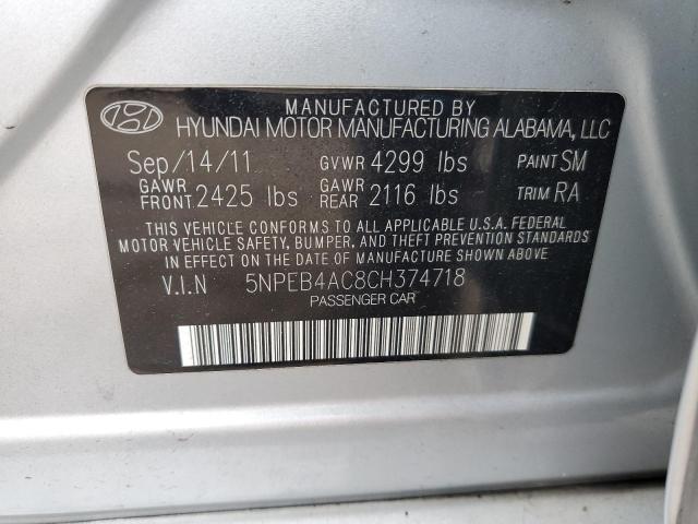 Photo 11 VIN: 5NPEB4AC8CH374718 - HYUNDAI SONATA GLS 