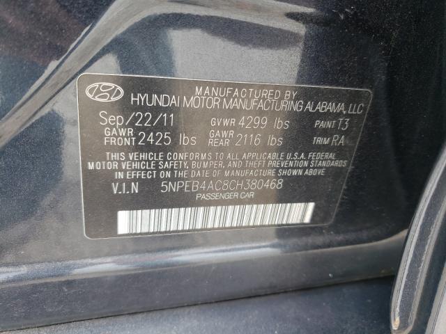 Photo 9 VIN: 5NPEB4AC8CH380468 - HYUNDAI SONATA GLS 