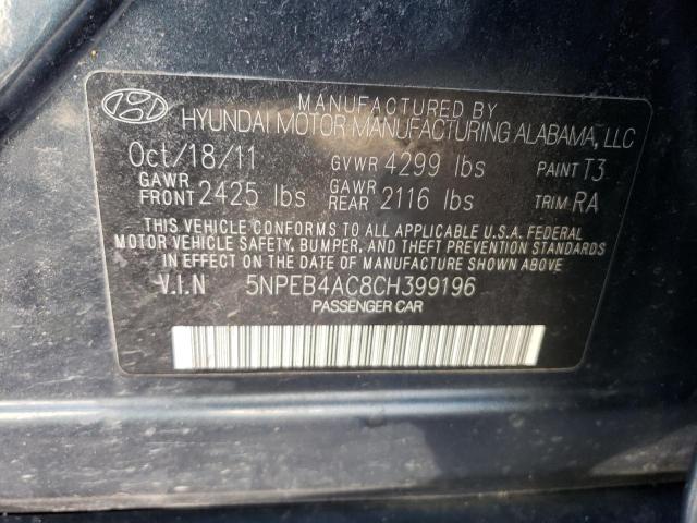 Photo 11 VIN: 5NPEB4AC8CH399196 - HYUNDAI SONATA 