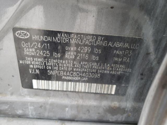 Photo 11 VIN: 5NPEB4AC8CH403098 - HYUNDAI SONATA 