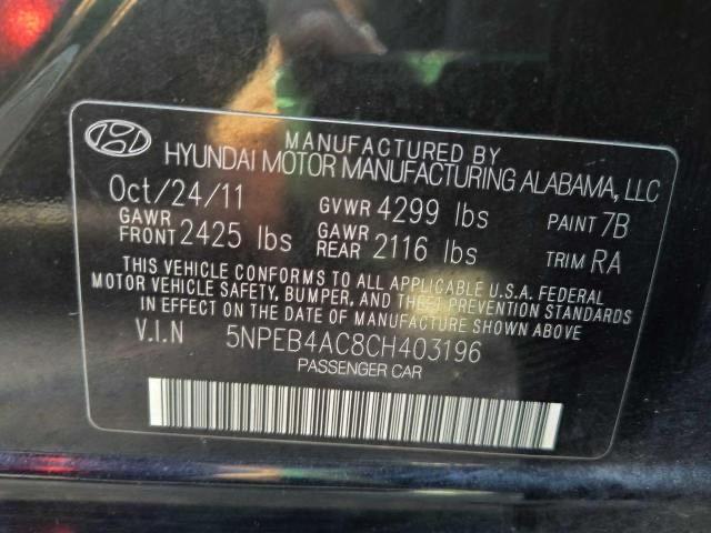 Photo 9 VIN: 5NPEB4AC8CH403196 - HYUNDAI SONATA 