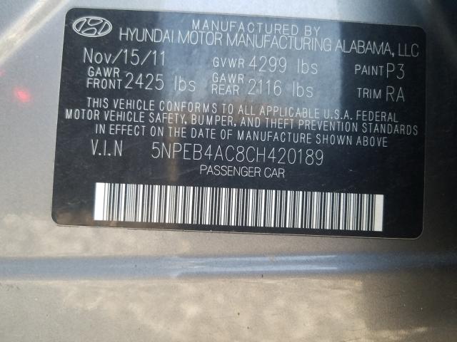 Photo 9 VIN: 5NPEB4AC8CH420189 - HYUNDAI SONATA GLS 