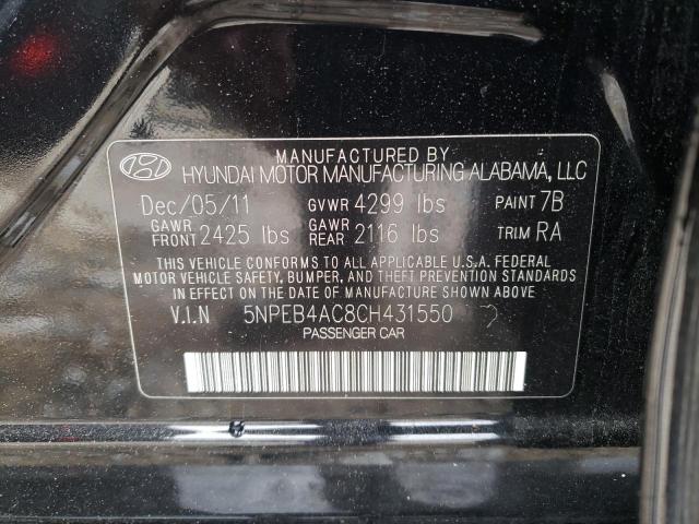 Photo 9 VIN: 5NPEB4AC8CH431550 - HYUNDAI SONATA GLS 