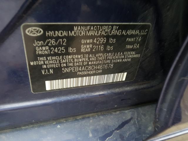 Photo 9 VIN: 5NPEB4AC8CH461678 - HYUNDAI SONATA GLS 