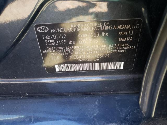 Photo 11 VIN: 5NPEB4AC8CH466024 - HYUNDAI SONATA 