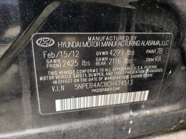 Photo 9 VIN: 5NPEB4AC8CH474513 - HYUNDAI SONATA GLS 