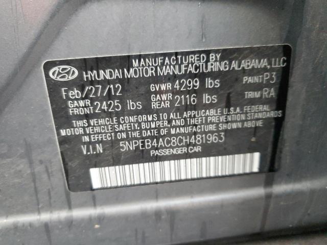 Photo 12 VIN: 5NPEB4AC8CH481963 - HYUNDAI SONATA 