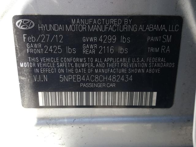 Photo 9 VIN: 5NPEB4AC8CH482434 - HYUNDAI SONATA GLS 