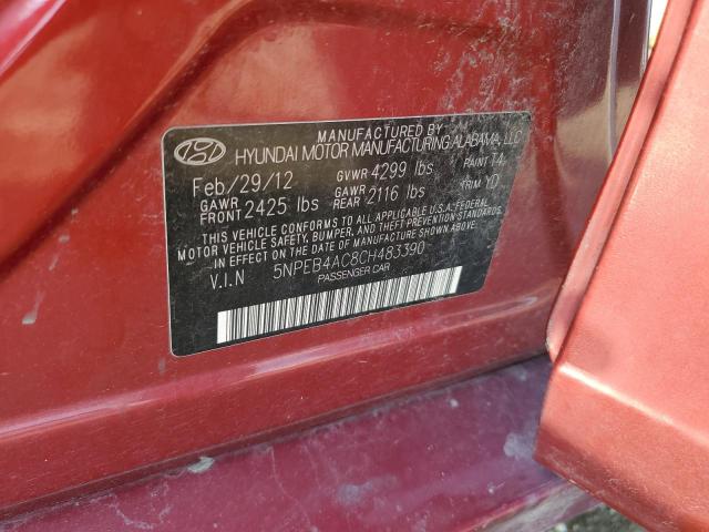 Photo 11 VIN: 5NPEB4AC8CH483390 - HYUNDAI SONATA 