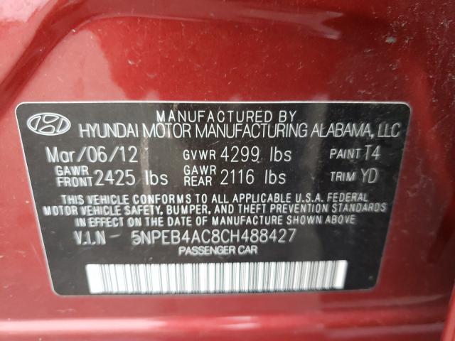 Photo 9 VIN: 5NPEB4AC8CH488427 - HYUNDAI SONATA GLS 