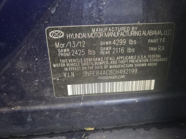 Photo 9 VIN: 5NPEB4AC8CH492199 - HYUNDAI SONATA GLS 