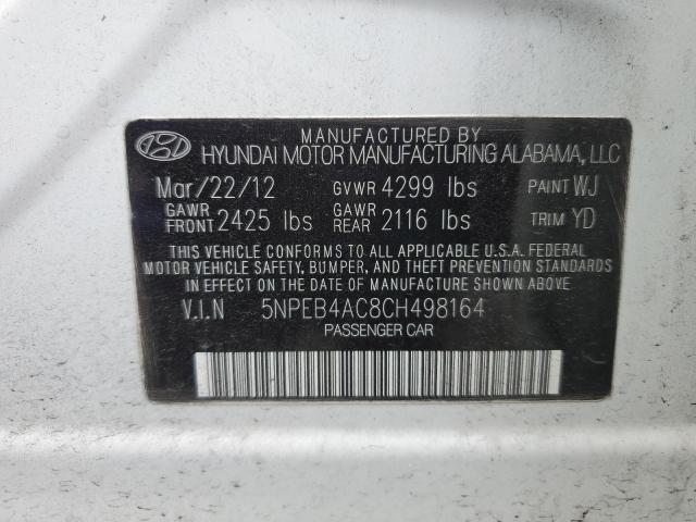 Photo 11 VIN: 5NPEB4AC8CH498164 - HYUNDAI SONATA GLS 