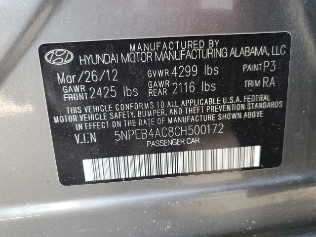 Photo 11 VIN: 5NPEB4AC8CH500172 - HYUNDAI SONATA 