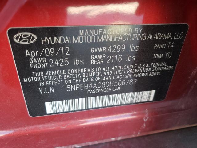 Photo 9 VIN: 5NPEB4AC8DH506782 - HYUNDAI SONATA GLS 