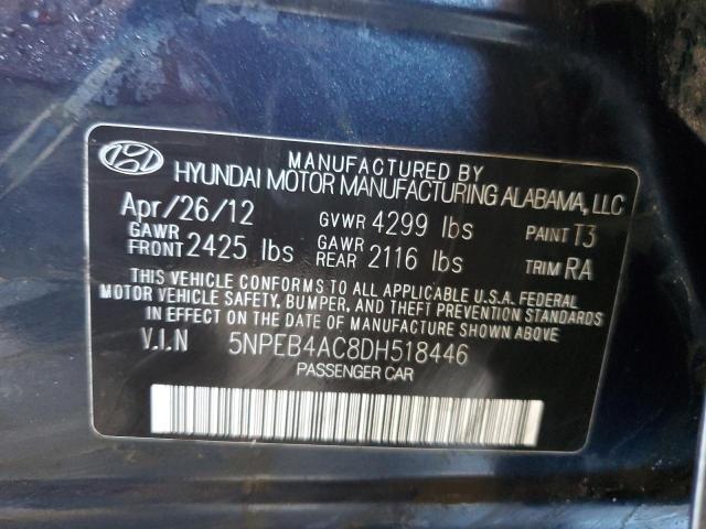 Photo 11 VIN: 5NPEB4AC8DH518446 - HYUNDAI SONATA GLS 