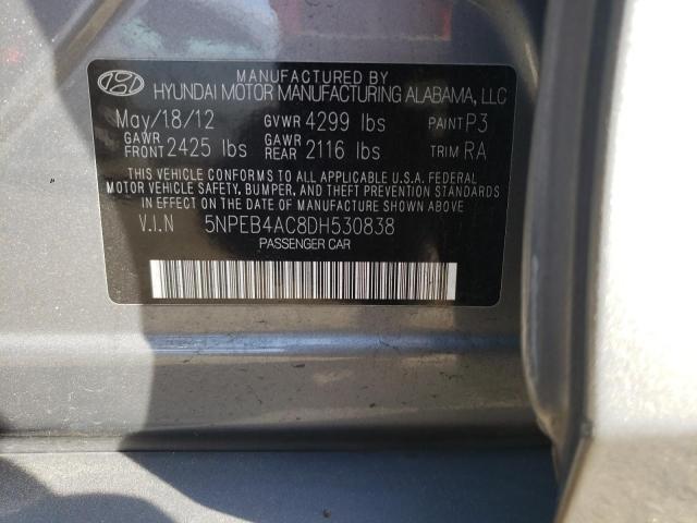 Photo 9 VIN: 5NPEB4AC8DH530838 - HYUNDAI SONATA GLS 