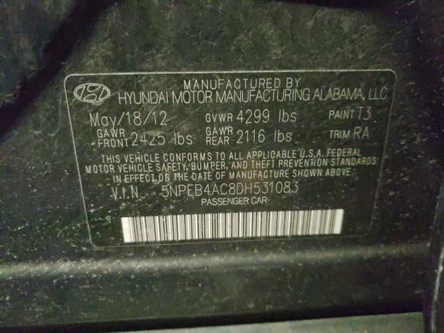 Photo 9 VIN: 5NPEB4AC8DH531083 - HYUNDAI SONATA GLS 