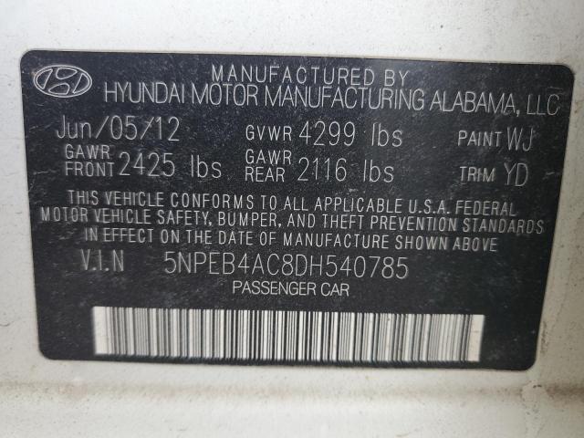 Photo 11 VIN: 5NPEB4AC8DH540785 - HYUNDAI SONATA GLS 