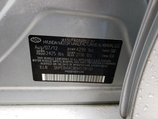 Photo 9 VIN: 5NPEB4AC8DH578100 - HYUNDAI SONATA GLS 