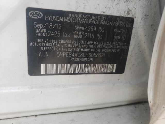 Photo 9 VIN: 5NPEB4AC8DH605862 - HYUNDAI SONATA GLS 