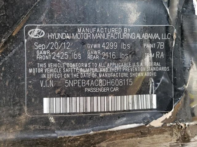 Photo 11 VIN: 5NPEB4AC8DH608115 - HYUNDAI SONATA GLS 