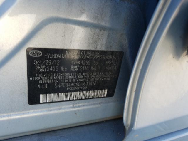 Photo 9 VIN: 5NPEB4AC8DH633418 - HYUNDAI SONATA GLS 