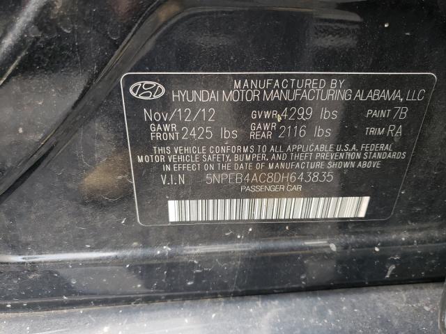 Photo 9 VIN: 5NPEB4AC8DH643835 - HYUNDAI SONATA GLS 