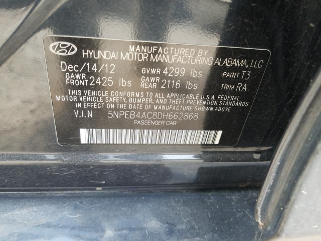 Photo 9 VIN: 5NPEB4AC8DH662868 - HYUNDAI SONATA GLS 