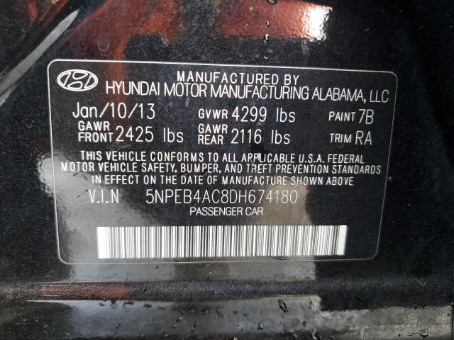 Photo 12 VIN: 5NPEB4AC8DH674180 - HYUNDAI SONATA 